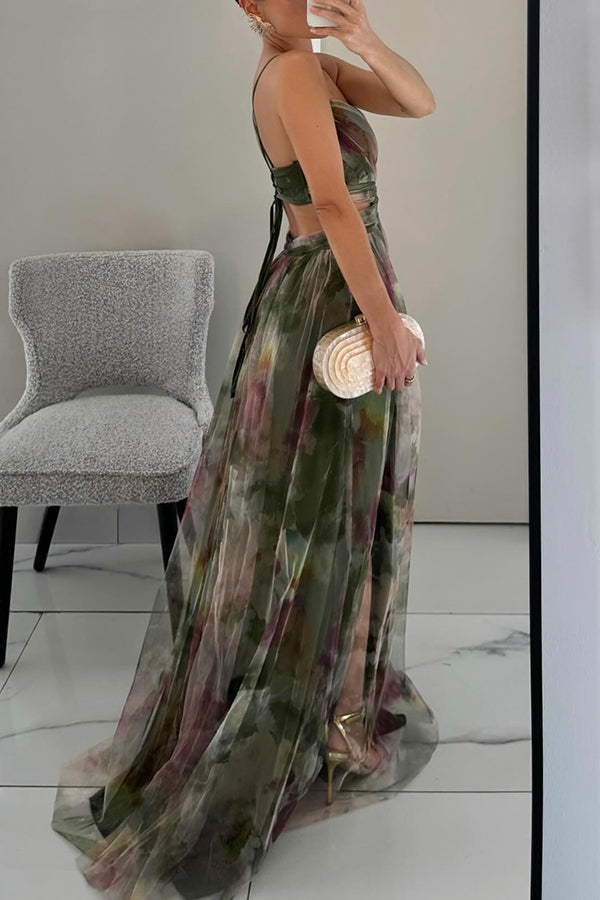 Aira - Elegantní Dlouhá Šaty s Šňůrkami