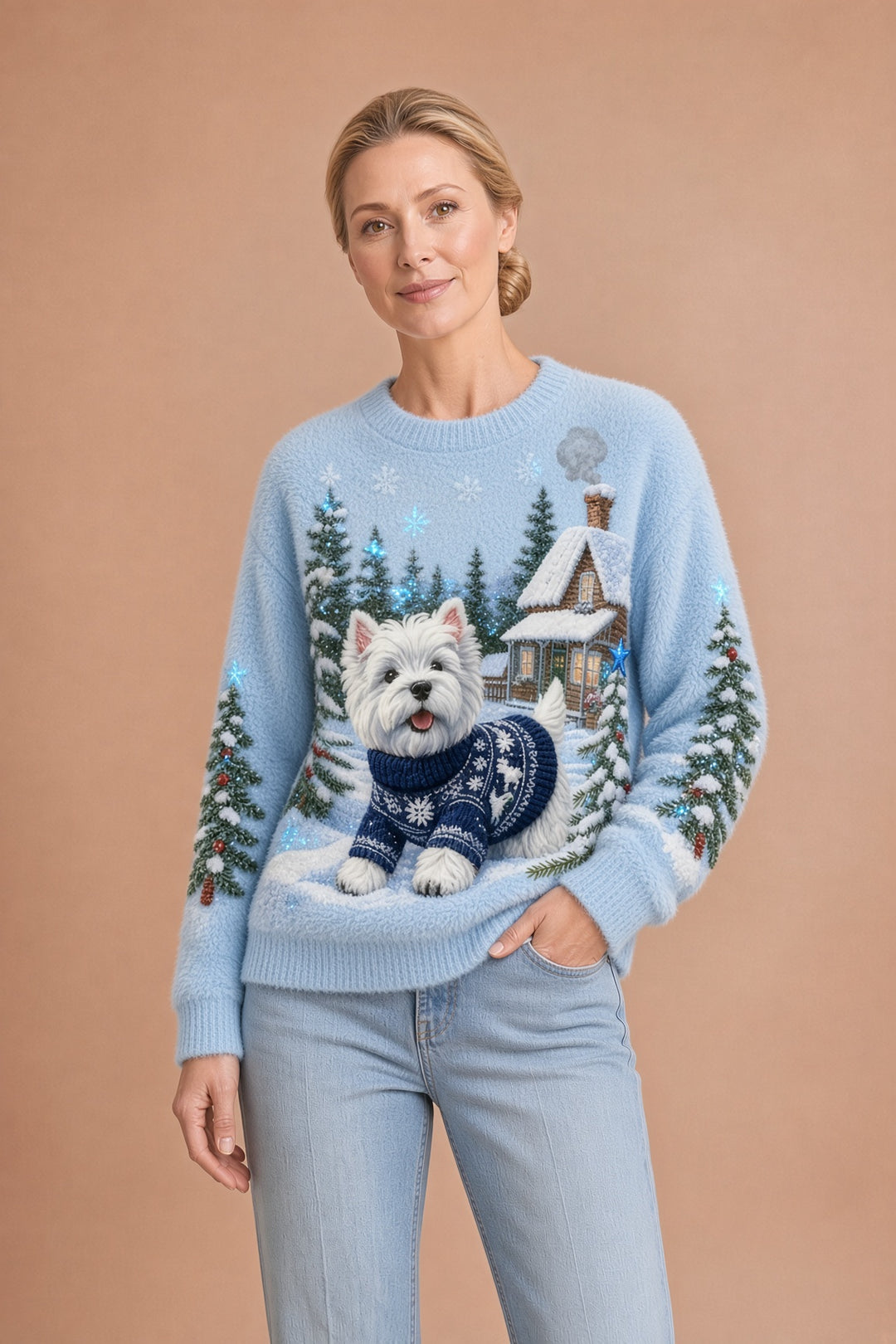 Lucia – Retro-eläinkuvioinen flanellipaita naisille – kuva 1