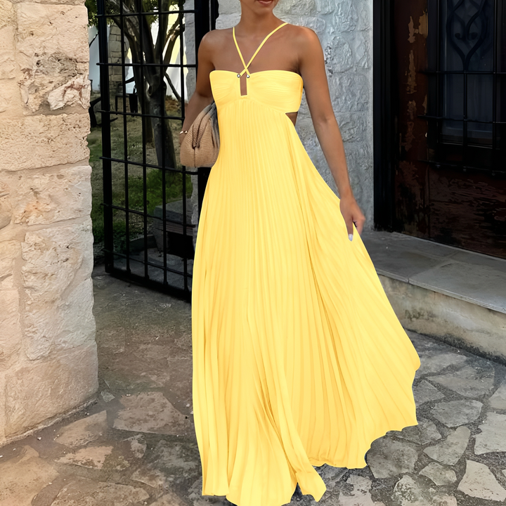 Marnie - Elegantní maxi šaty s sklady pro ženy