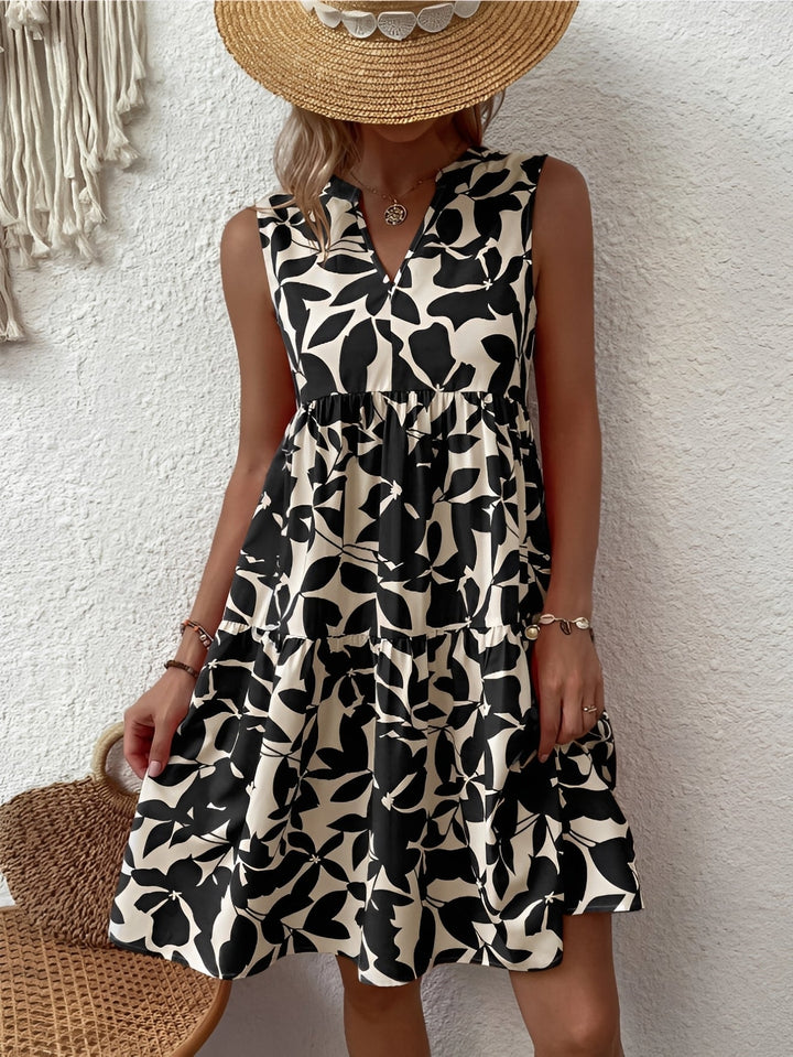 Tianna - Elegantní šaty s výstřihem do V a potiskem pro ženy