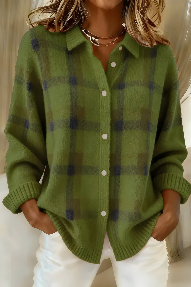 Viktoria™ | Jemně pletený cardigan s kostkovaným vzorem