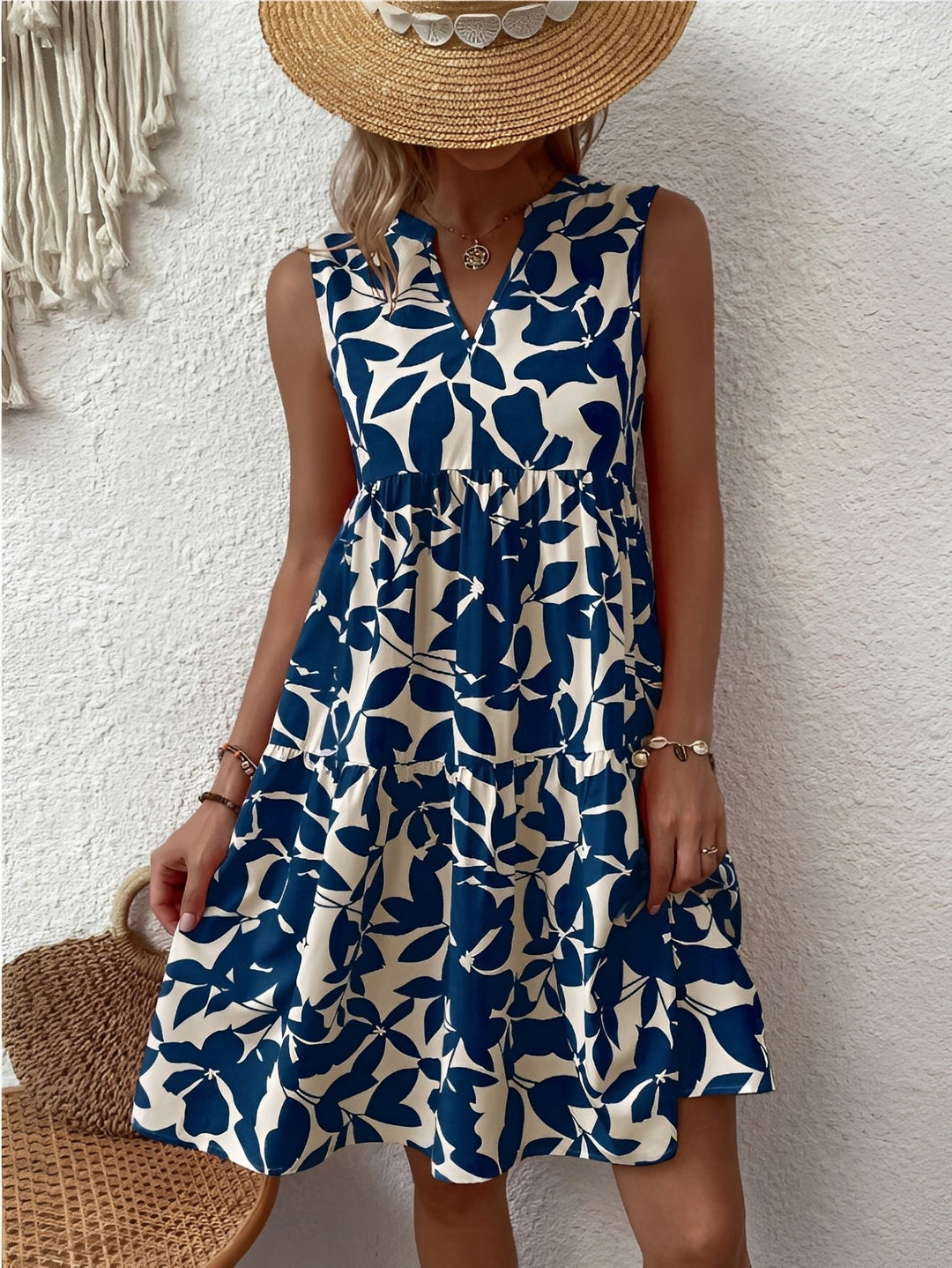 Tianna - Elegantní šaty s výstřihem do V a potiskem pro ženy