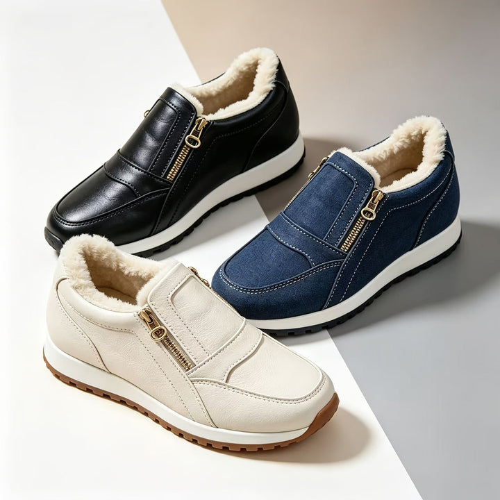 Janne – Teplé slip-on tenisky s dvojitým zipem