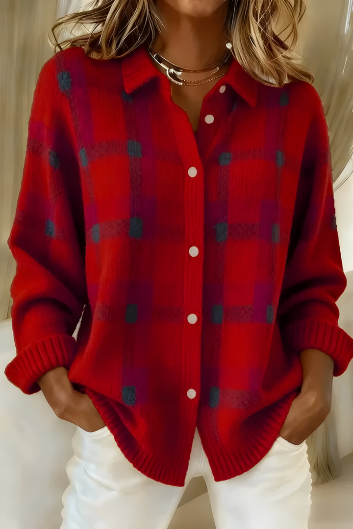 Viktoria™ | Jemně pletený cardigan s kostkovaným vzorem