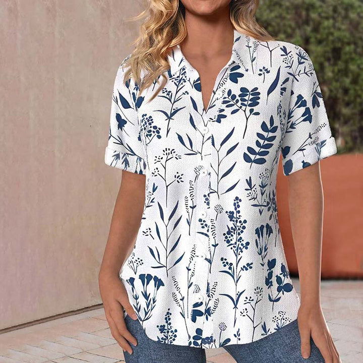 BETTY | CASUAL BLOUSE S POTISKEM LISTŮ