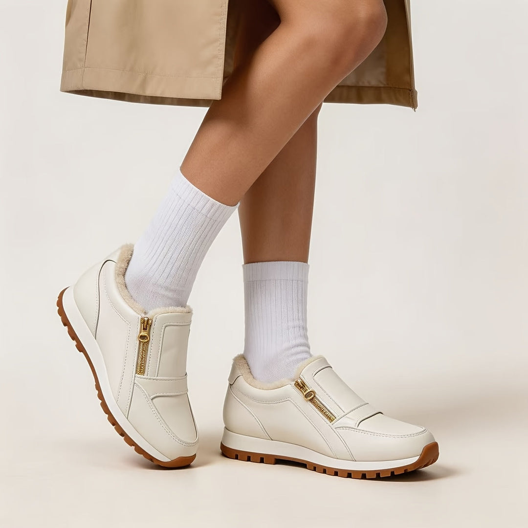 Janne – Teplé slip-on tenisky s dvojitým zipem
