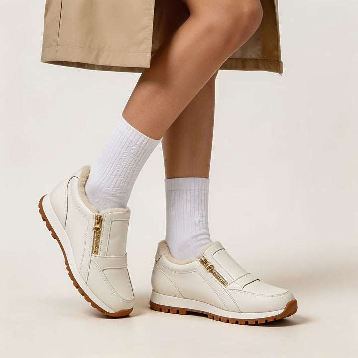 Janne – Teplé slip-on tenisky s dvojitým zipem