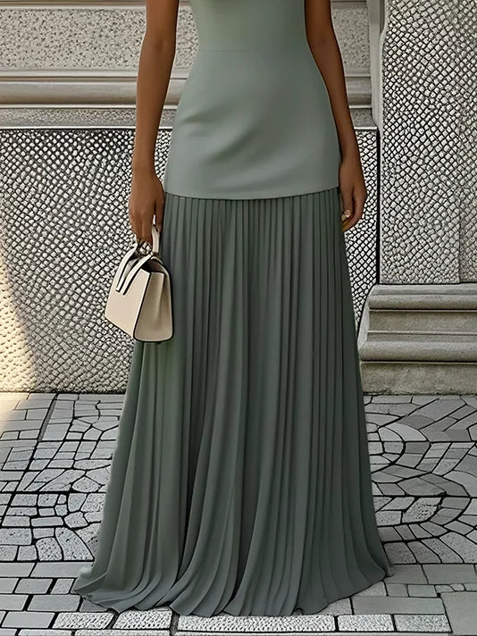 Micaela | Dlouhá plisovaná šaty s designem