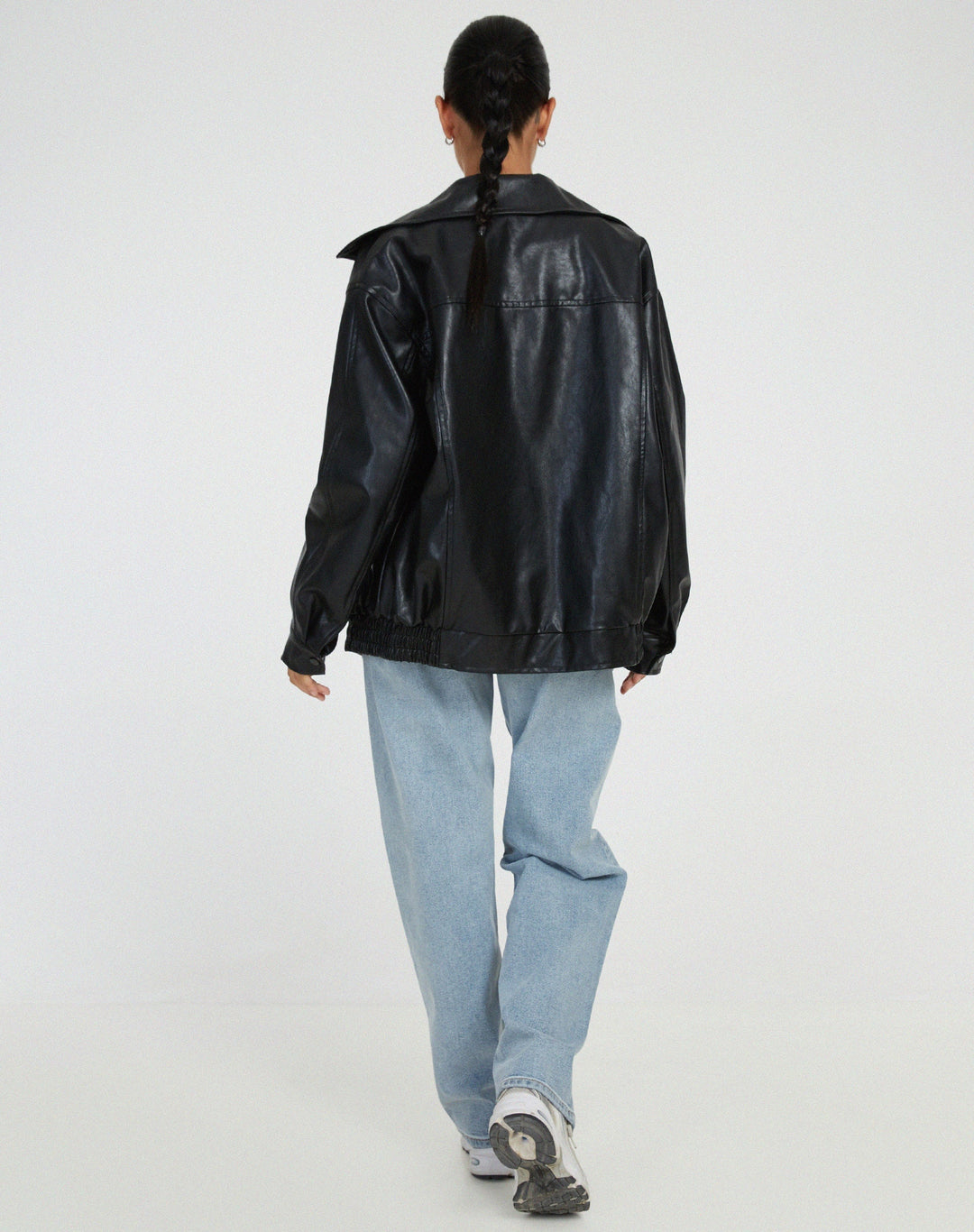 Dámský oversize bomber z umělé kůže