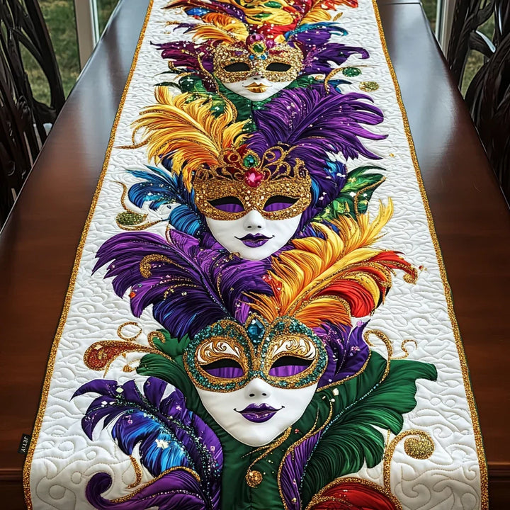 Prošívaný běhoun na stůl - Benátský karneval