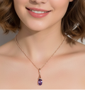 Elegantní fialový náhrdelník s krystaly