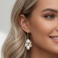 Elegantní náušnice z perel a krystalů