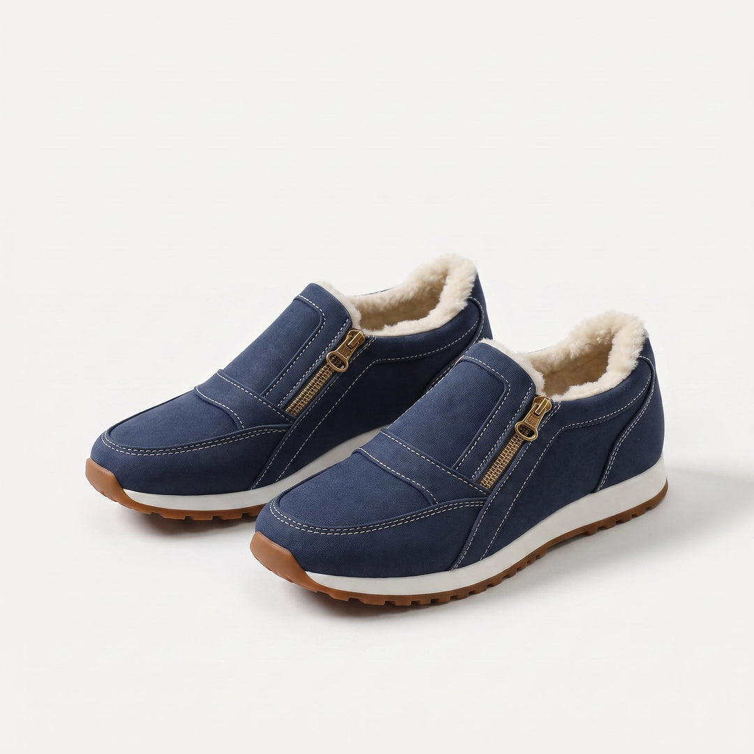 Janne – Teplé slip-on tenisky s dvojitým zipem