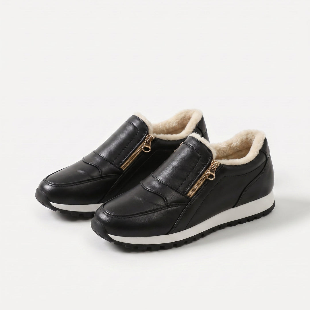 Janne – Teplé slip-on tenisky s dvojitým zipem