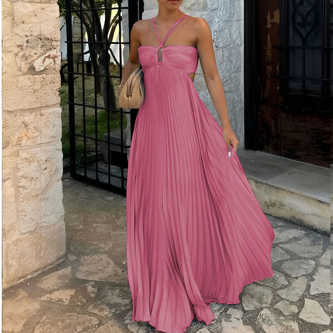 Marnie - Elegantní maxi šaty s sklady pro ženy