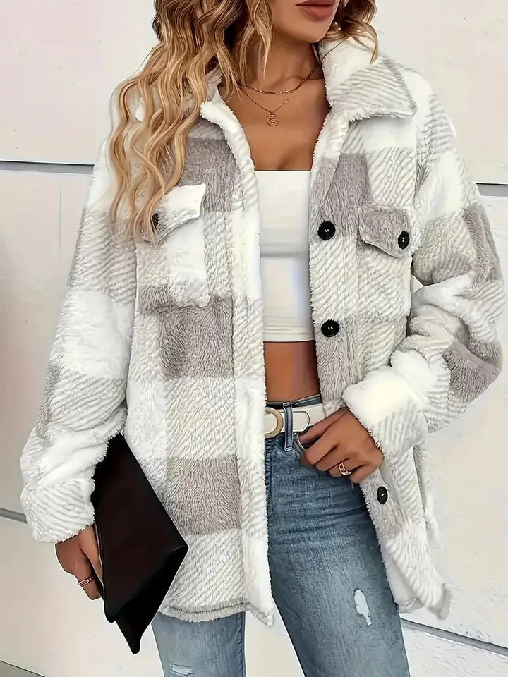 Dámská kostkovaná košilová bunda typu oversized
