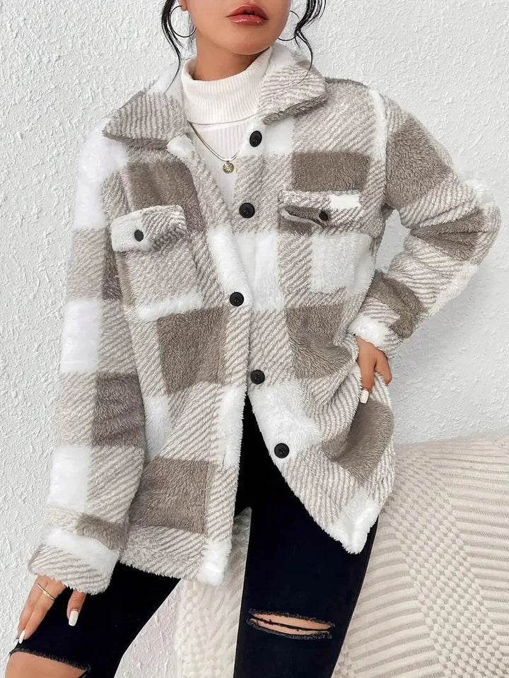Dámská kostkovaná košilová bunda typu oversized
