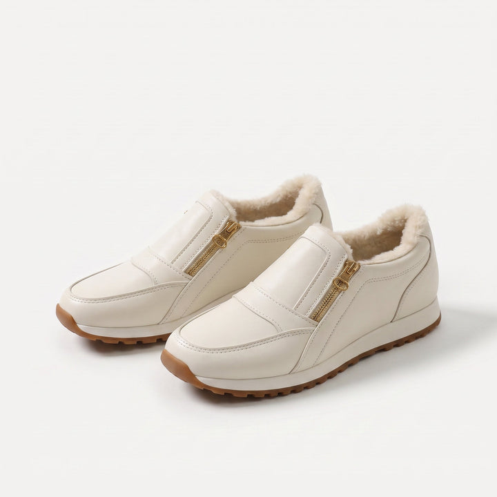 Janne – Teplé slip-on tenisky s dvojitým zipem