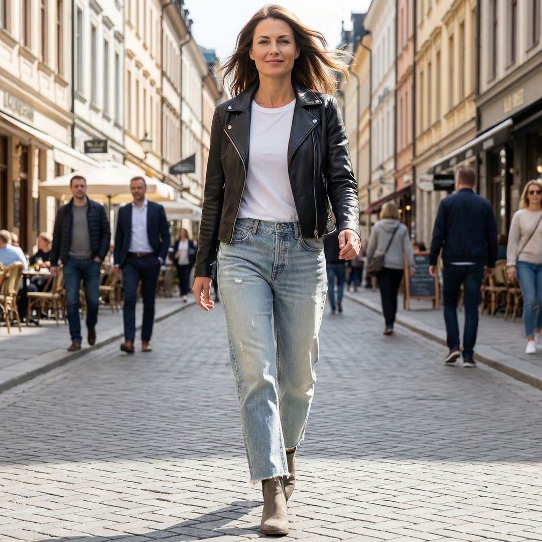 Naisten farkut | Cropped malli, joustava denim | Mukava istuvuus