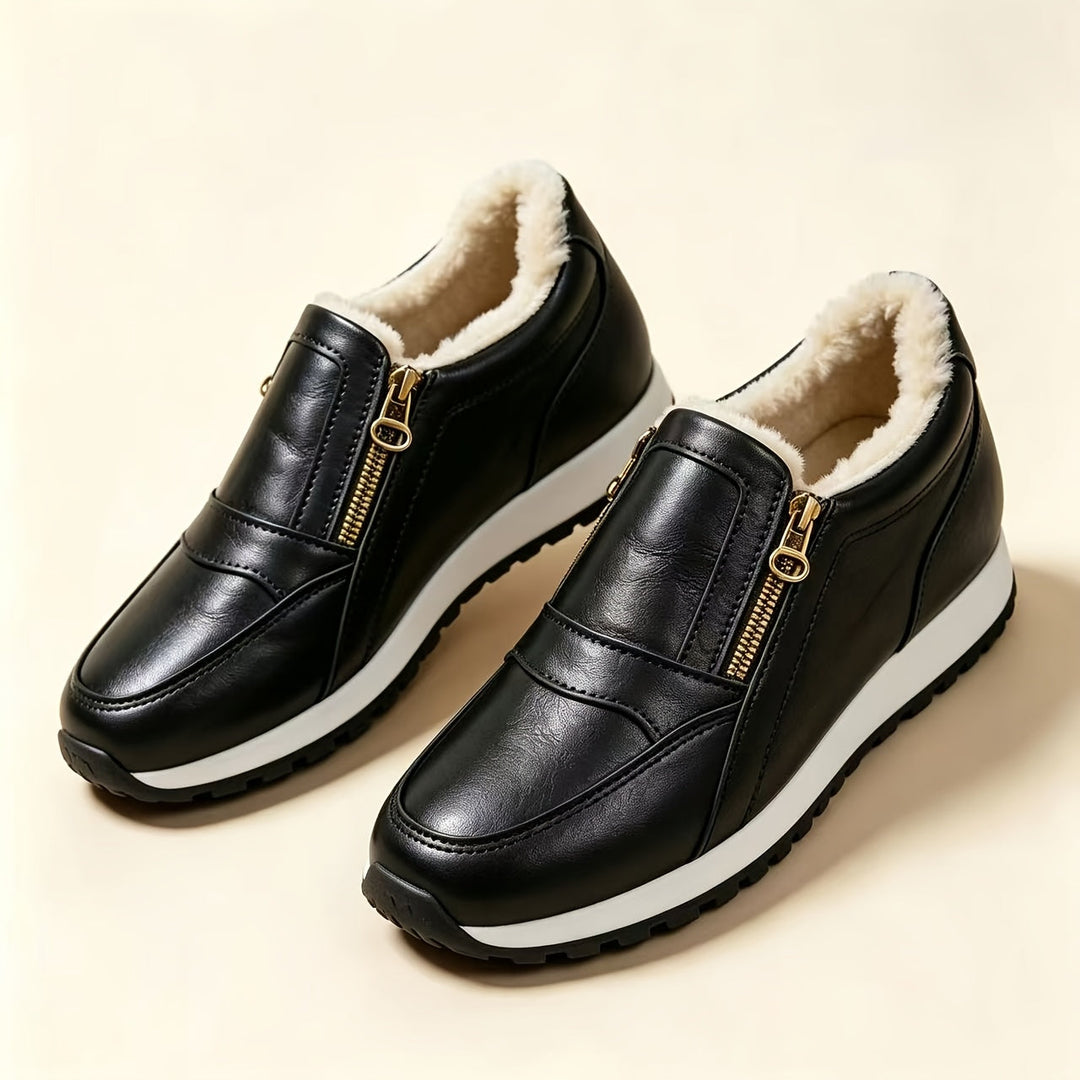 Janne – Teplé slip-on tenisky s dvojitým zipem