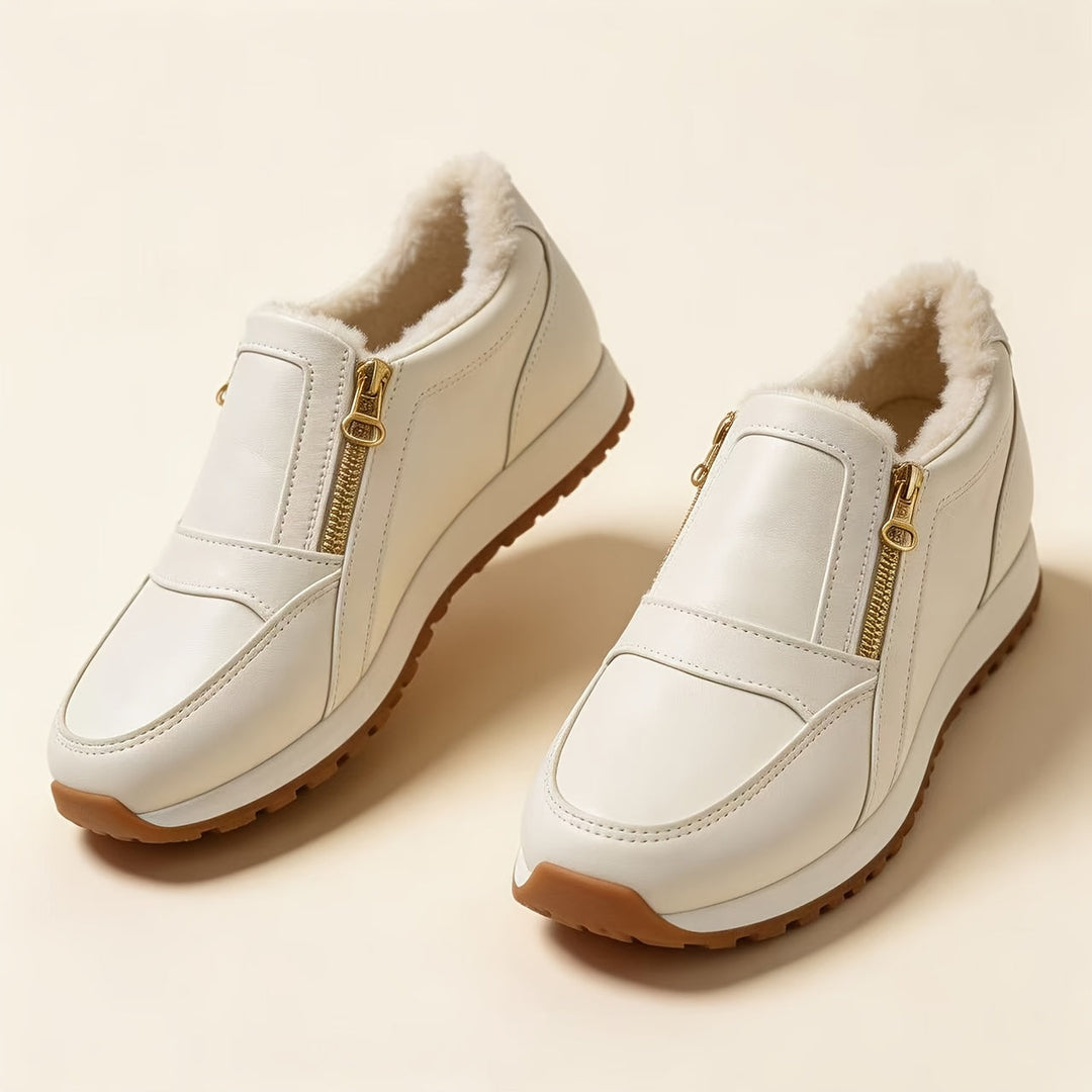 Janne – Teplé slip-on tenisky s dvojitým zipem