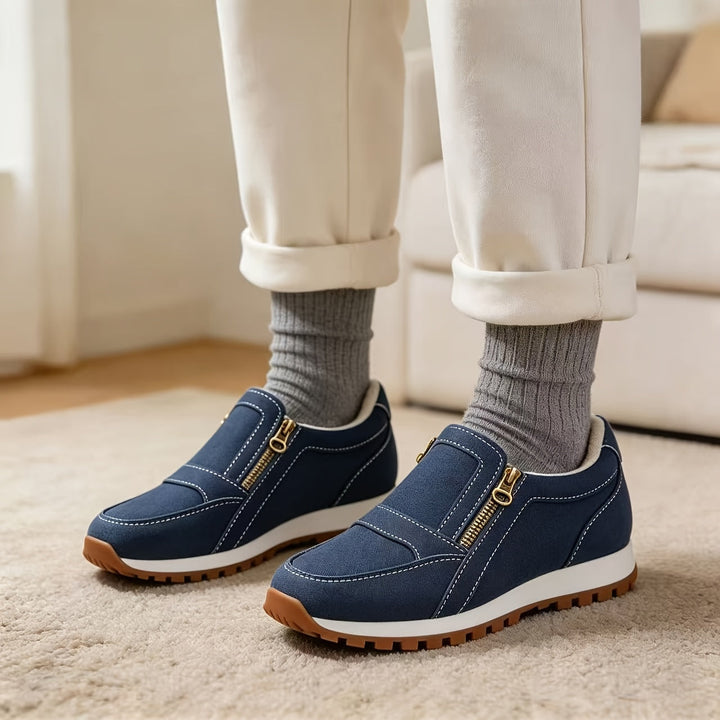 Janne – Teplé slip-on tenisky s dvojitým zipem