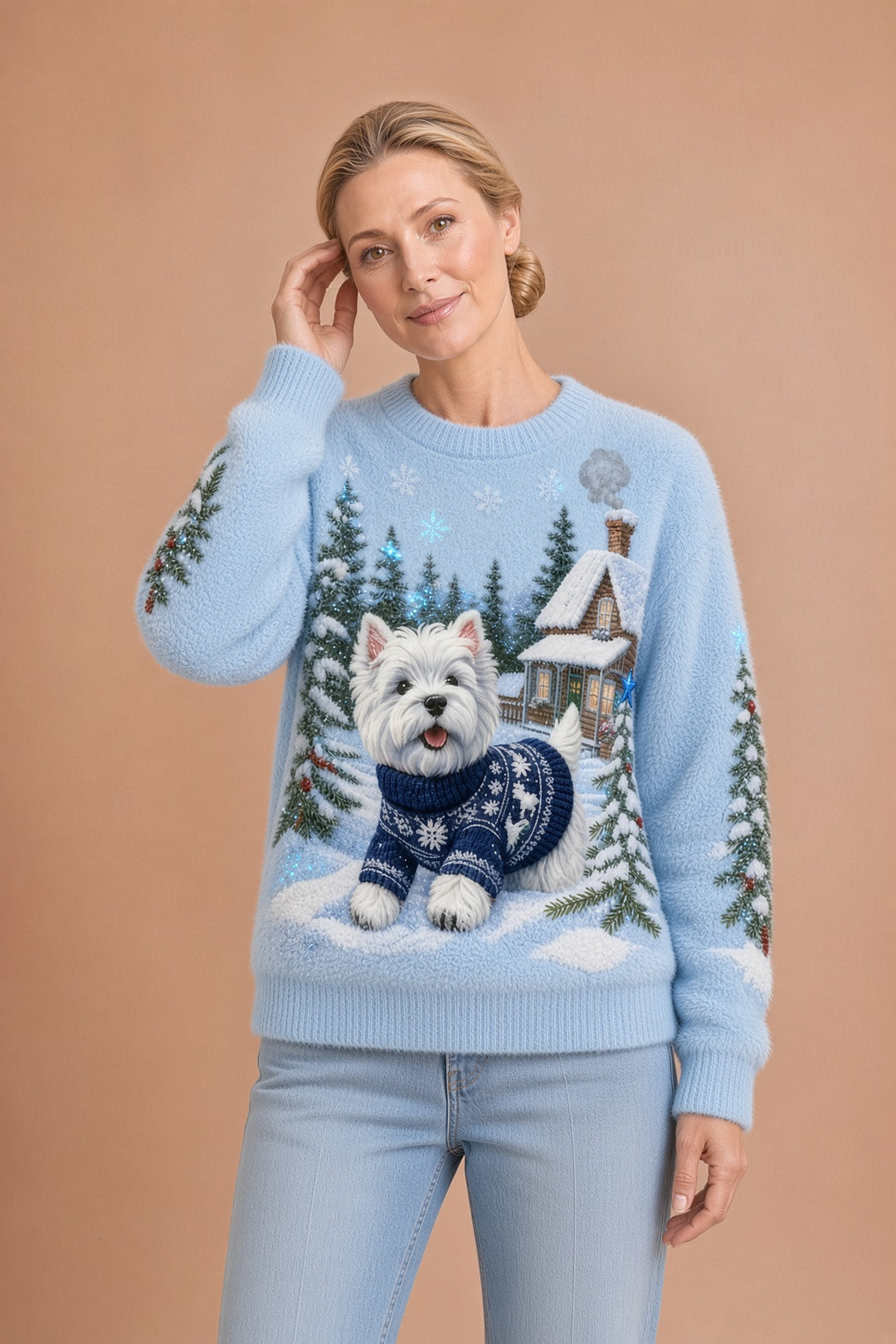 Lucia – Retro-eläinkuvioinen flanellipaita naisille – kuva 2