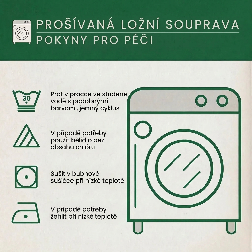 3dílná sada prošívaného povlečení - Vánoční hvězda