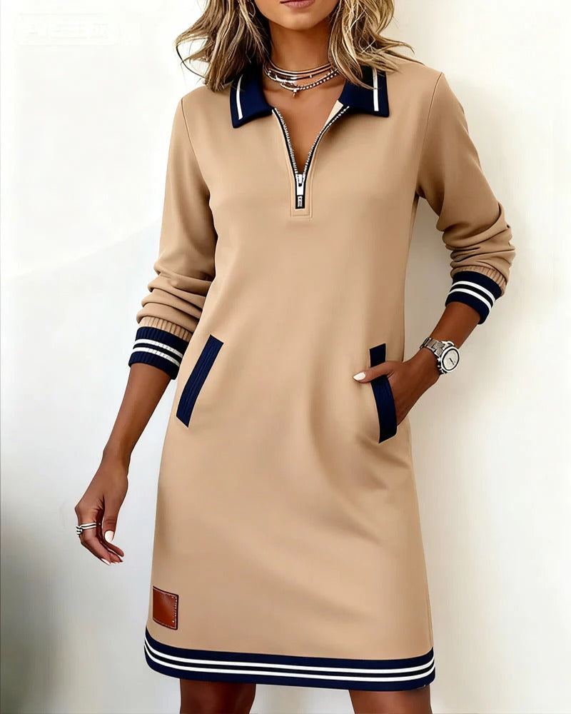 NATALIE – ŠATY S KAPUCÍ A ZIPEM VE SPORTOVNÍM CHIC STYLU