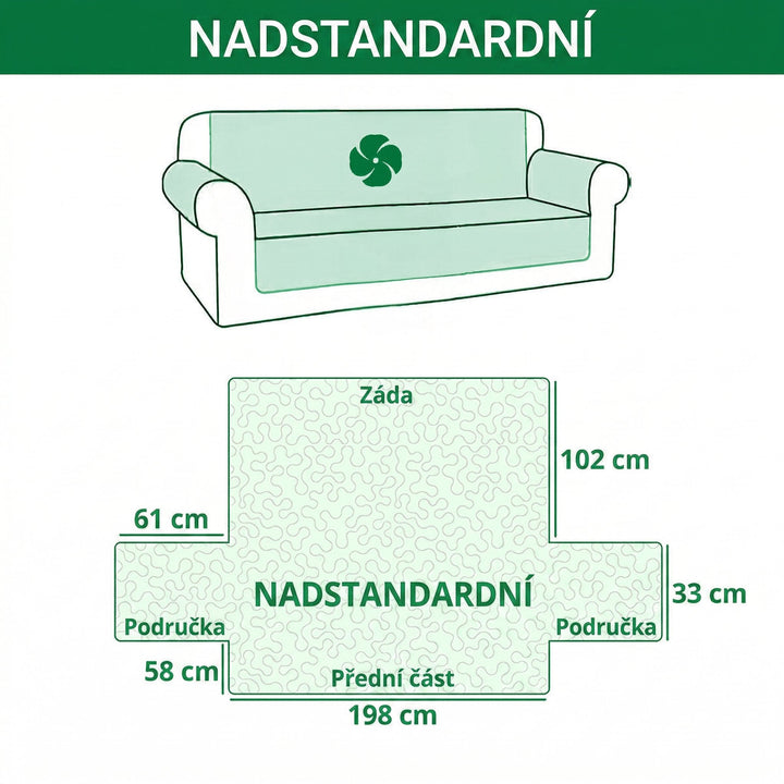 Prošívaný potah na pohovku Jemná zahrada