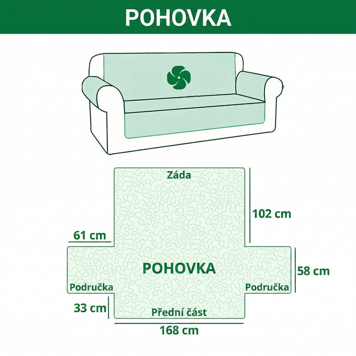 Prošívaný potah na pohovku Jemná zahrada