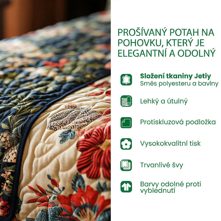 Prošívaný potah na pohovku Divoká harmonie