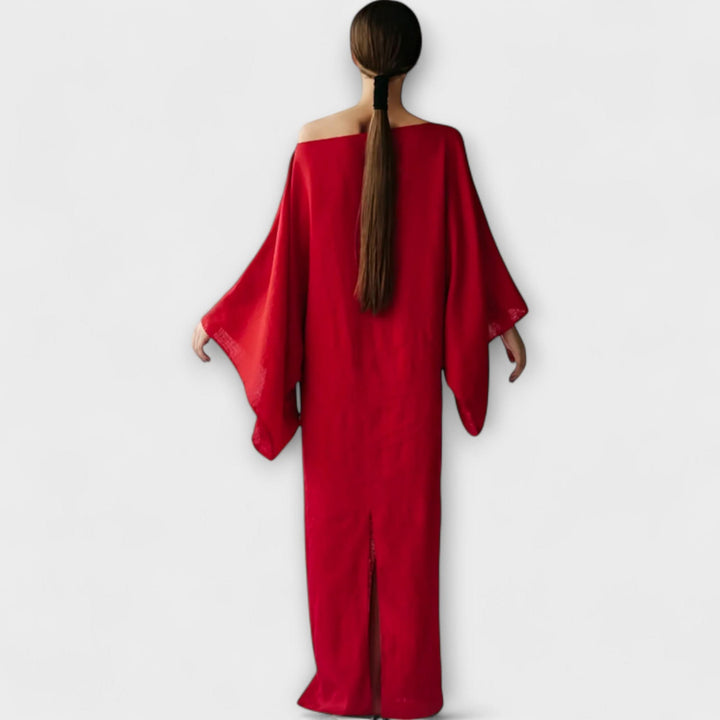 Dana - Kimono šaty vyrobené z lnu a bavlny