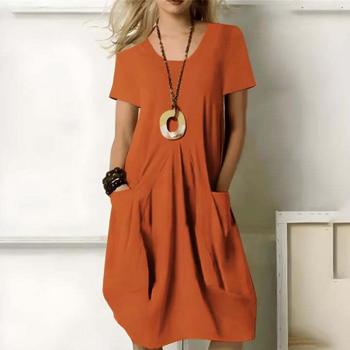 Maryam - Ležérní denní šaty s kapsami, elegantní ležérní styl