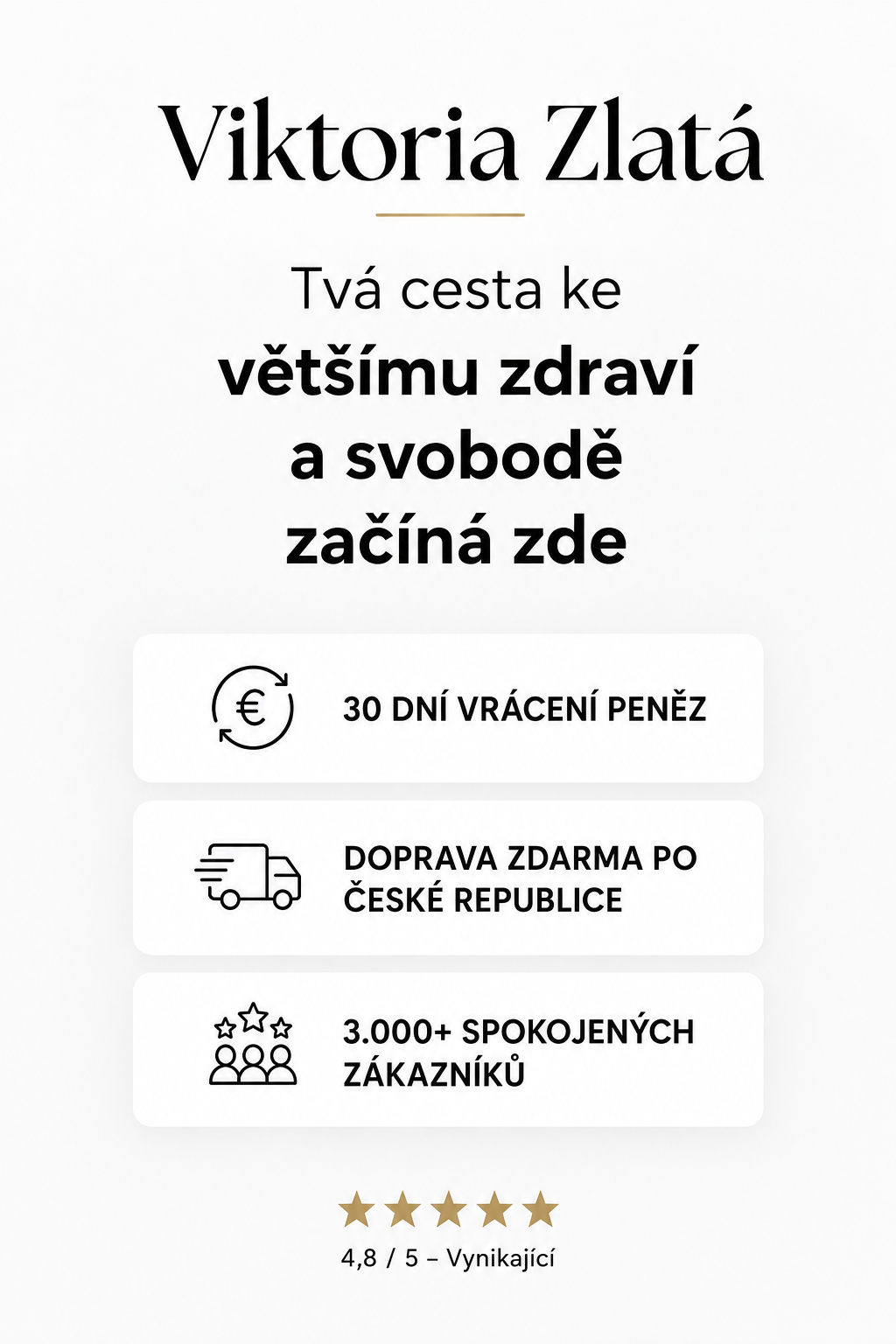 Viktoria Zlatá - 30 dní vrácení peněz, doprava zdarma, 3000+ spokojených zákazníků