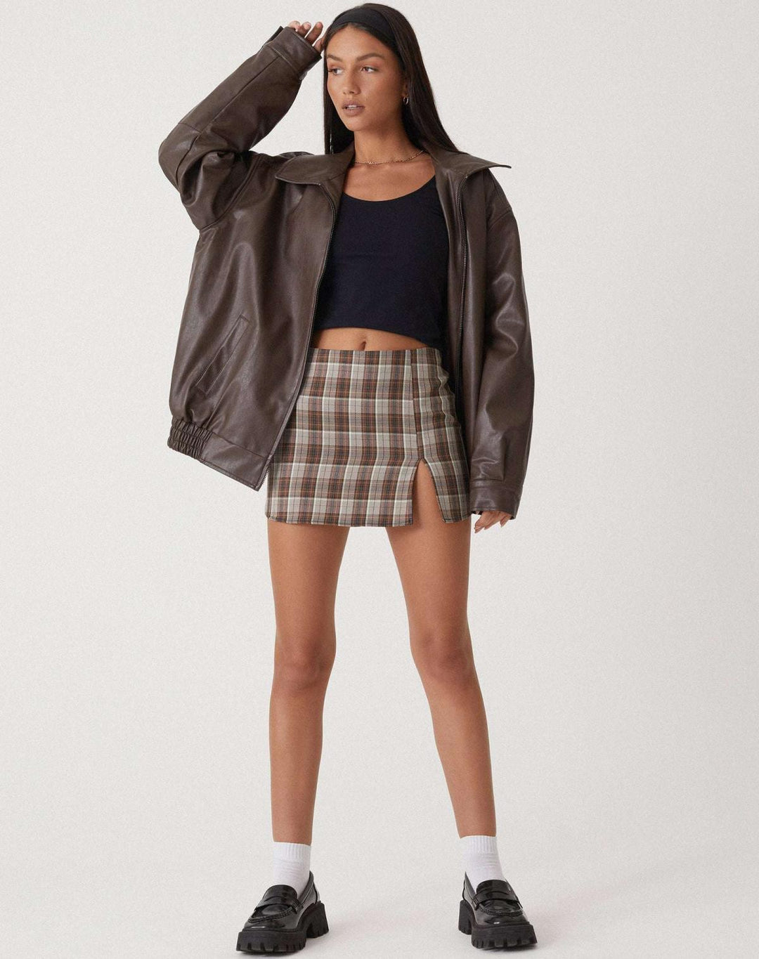 Dámský oversize bomber z umělé kůže